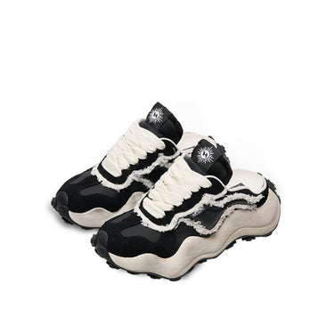 xVESSEL x XHEYDAY T-Front Wavy Slip On Black